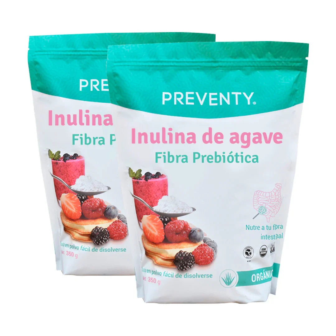 PREVENTY, Inulina de Agave, Orgánica, 350 g (2 piezas)