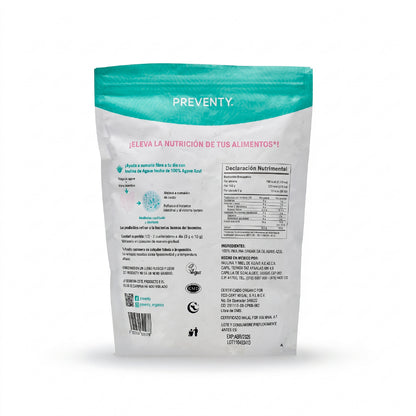 PREVENTY, inulina de agave, Orgánica, Fibra Soluble, 350gr