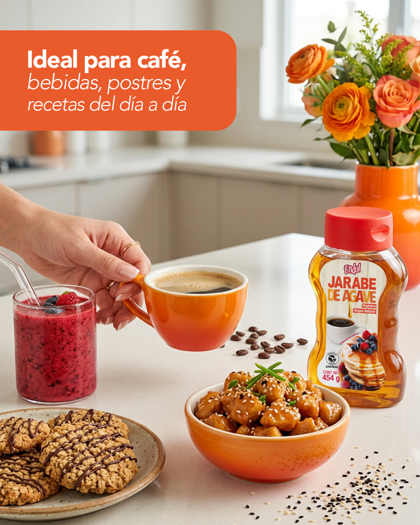 Inulina de Agave 350 g, 40 Sticks Inulina + Stevia, Jarabe de Agave Squezee 454 g