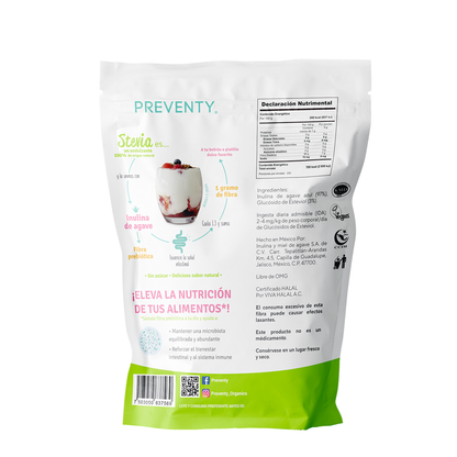 Inulina de Agave Orgánica + Stevia, 350g