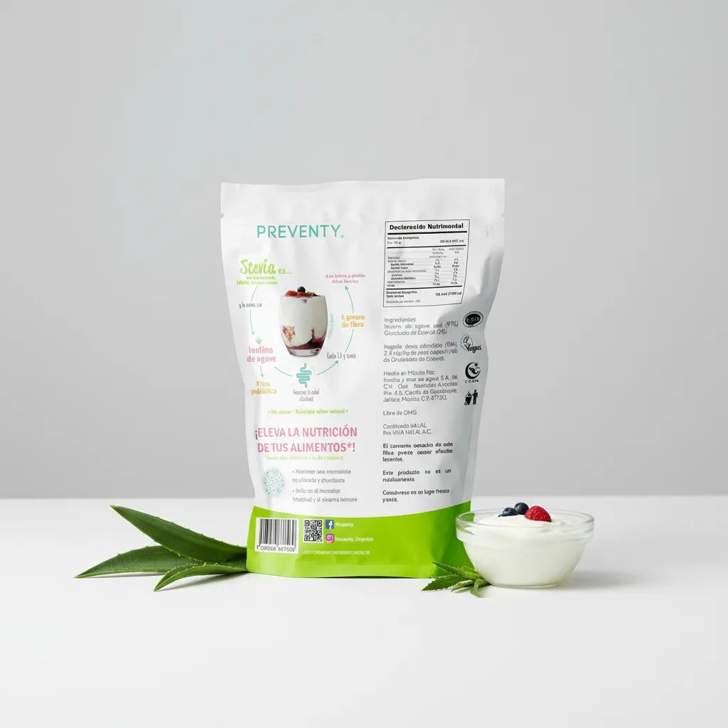 Inulina de Agave Orgánica + Stevia, 350g