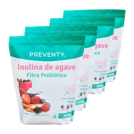 PREVENTY, Inulina de Agave Orgánica (4 piezas de 1 kg c/u)