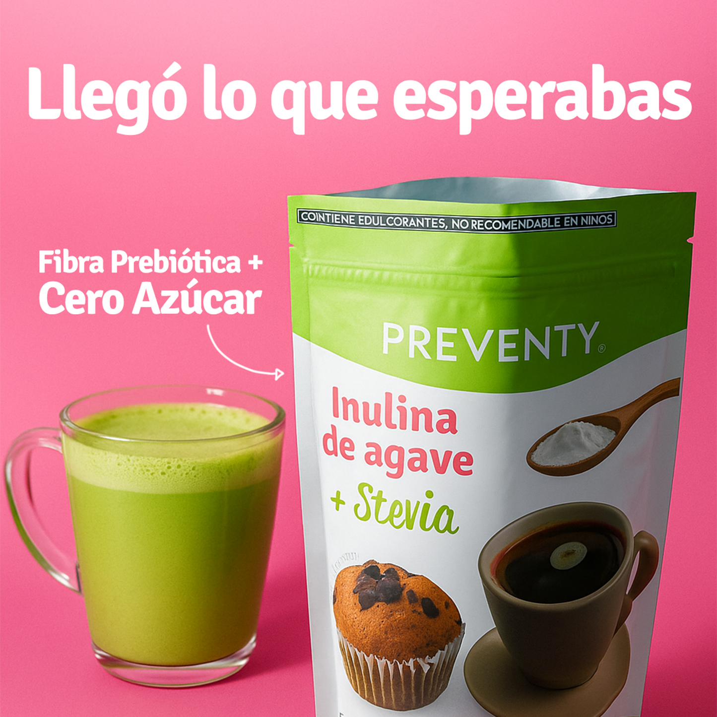 Inulina de Agave Orgánica + Stevia, 350g