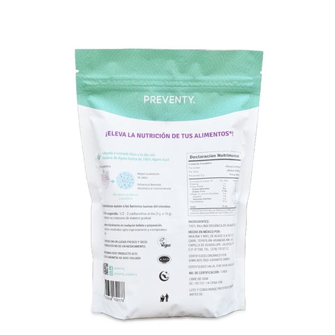 Inulina de Agave Orgánica 350 g (8 piezas)